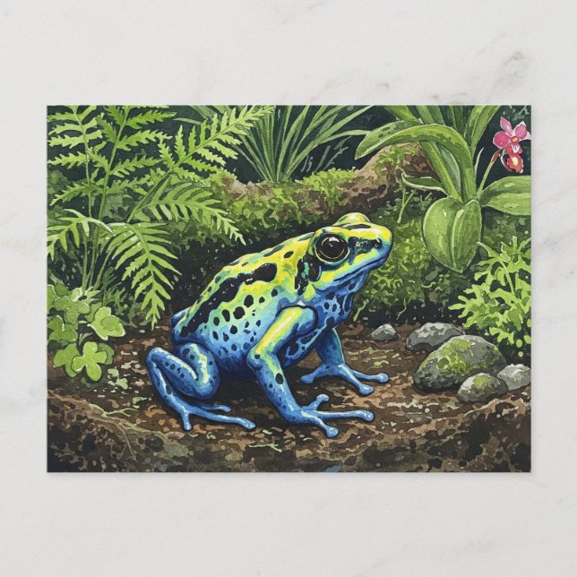 Blue Poison Dart Frog Postcard für Postkreuzung Postkarte (Vorderseite)