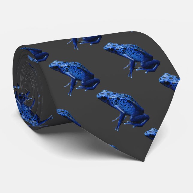 Blue Poison Dart Frosch Neck Tie Krawatte (Gerollt)