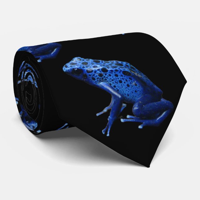 Blue Poison Dart Frosch Neck Tie Krawatte (Gerollt)