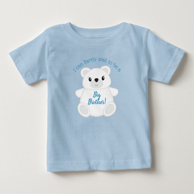 Blue Polar Bear Baby Dusche Baby T-shirt (Vorderseite)