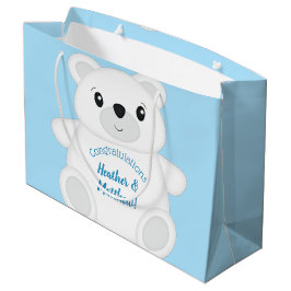 Blue Polar Bear Baby Dusche Große Geschenktüte