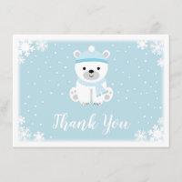 Blue Polar Bear Baby Dusche Vielen Dank