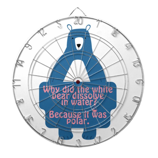 Blue Polar Bear Funny Chemistry Joke Dartscheibe (vorne)