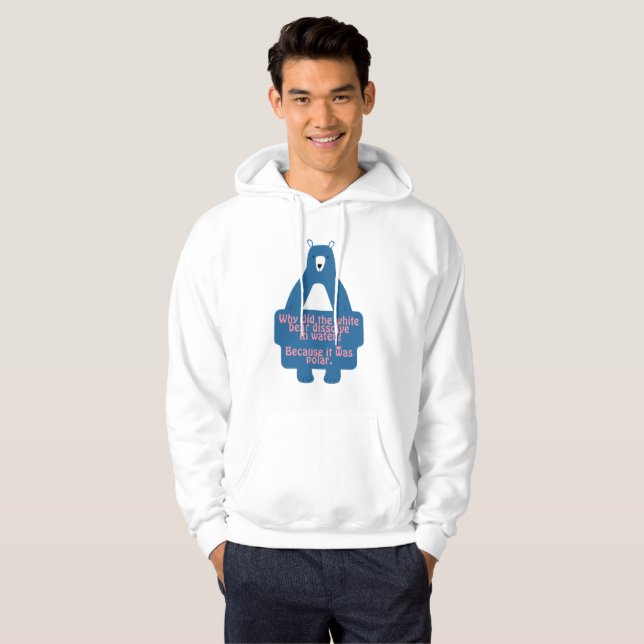 Blue Polar Bear Funny Chemistry Joke Hoodie (Vorne ganz)