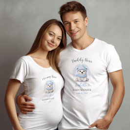 Blue Polar Bear Winter Boy Baby Shower Eltern T-Shirt