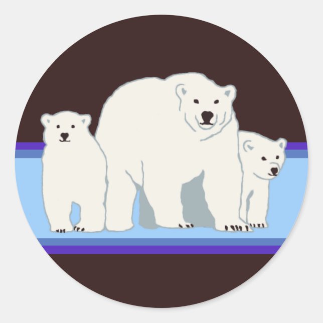 Blue Polar Bears Stickers (Vorderseite)