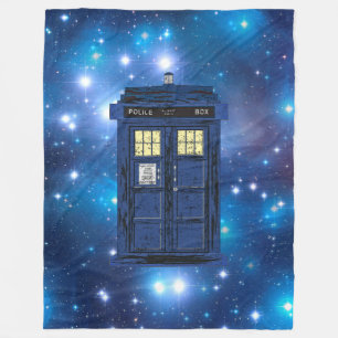 Blue Police Public Call Box - UK Time Travel 1 Fleecedecke