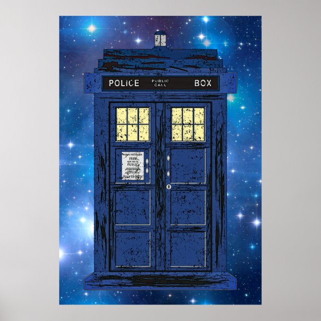 Blue Police Public Call Box - UK Time Travel 1 Poster (Vorne)