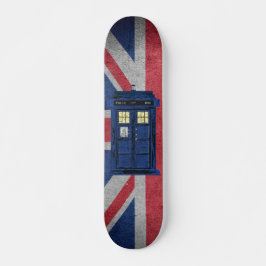 Blue Police Public Call Box - UK Time Travel 1 Skateboard