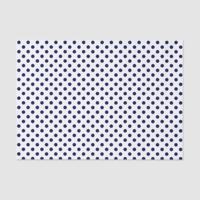 Blue Polka Dot auf Weißzettel Seidenpapier (Vorderseite)