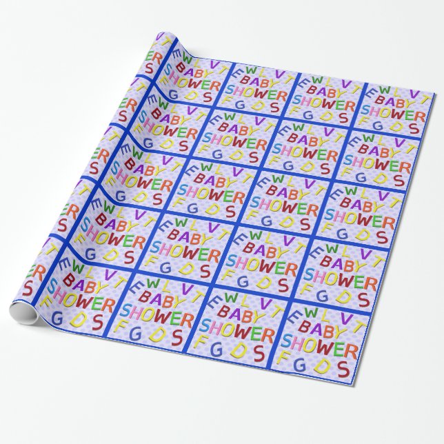 Blue Polka Dot Baby Duschabwaschpapier Geschenkpapier (Ungerollt)