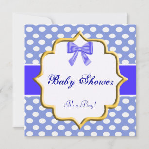 Blue Polka Dot Baby Dusche Einladung