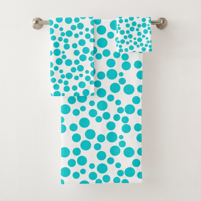 Blue Polka dot Badhandtuch Set (Insitu)