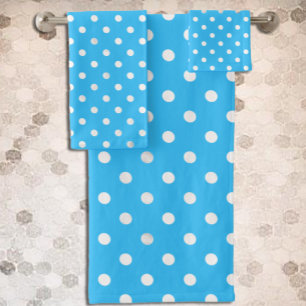 Blue Polka Dot Badhandtuch Set