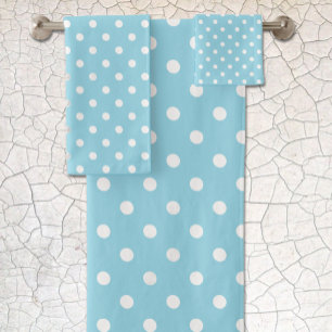 Blue Polka Dot Badhandtuch Set