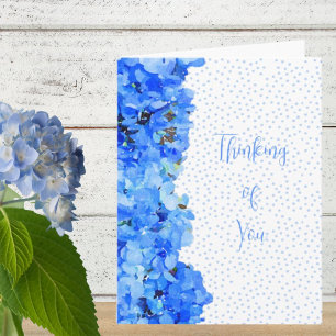Blue Polka Dot Blue Hydrangea Denken Sie an Sie Karte