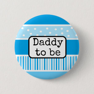 Blue Polka Dot Daddy wird Baby Showknopf Button
