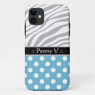 Blue Polka Dot Fade Zebra Print iPhone 5 Fall Case-Mate iPhone Hülle