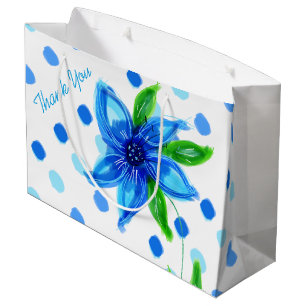 Blue Polka-Dot Geschenktasche Große Geschenktüte