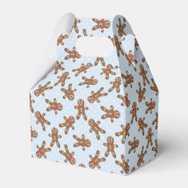 Blue Polka Dot Gingerbread Mann Weihnachtskeks Geschenkschachtel