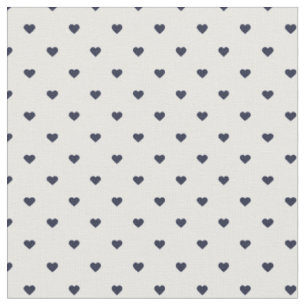 Blue Polka Dot Hearts Stoff