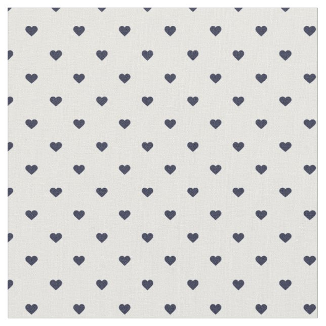Blue Polka Dot Hearts Stoff (Nahaufnahme)