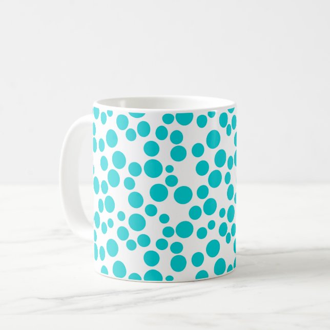Blue Polka dot Kaffeetasse (Vorderseite Links)