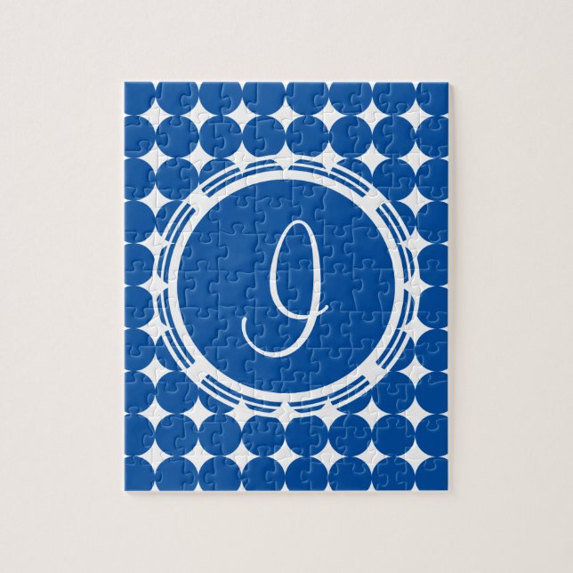 Blue Polka Dot Monogram Puzzle (Vertikal)