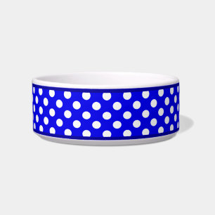 Blue Polka Dot Muster Kleine Keramik Dog Bowl Napf