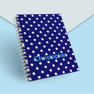 Blue Polka Dot Notizbuch