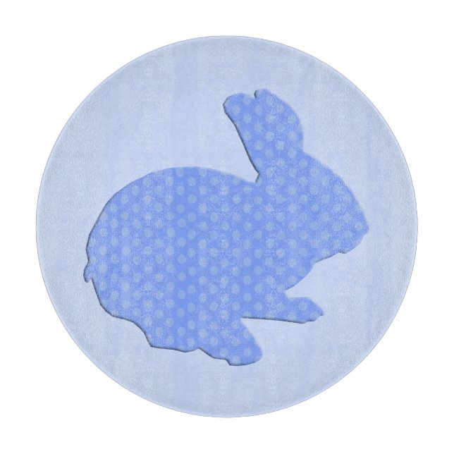 Blue Polka Dot Silhouette Ostern Sonniges schneide Schneidebrett (Vorderseite)