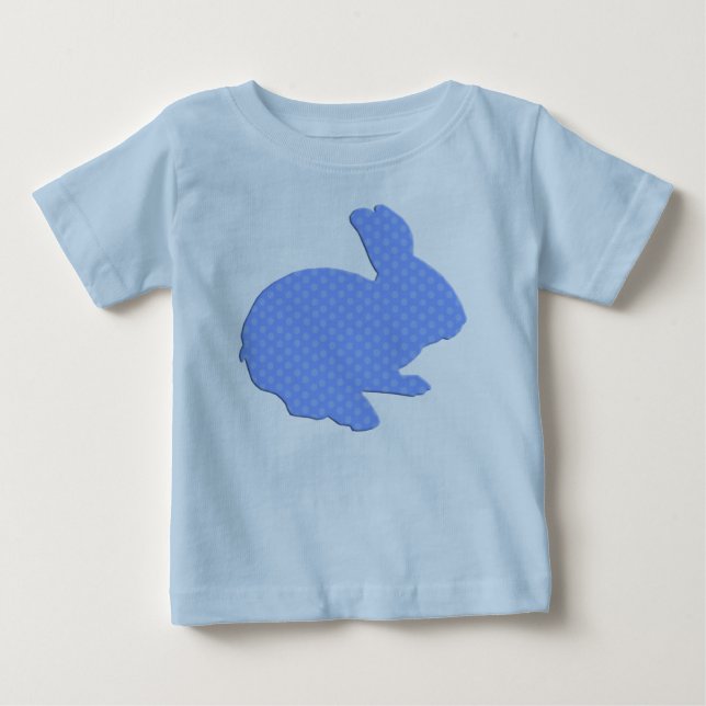 Blue Polka Dot Silhouette Ostern Sonniges Shirt (Vorderseite)