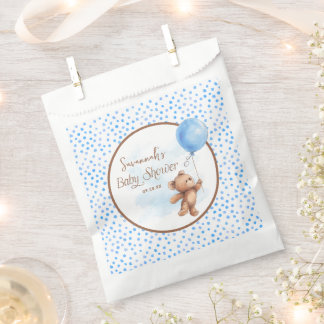 Blue Polka Dot Teddy Bear Baby Dusche Geschenktütchen