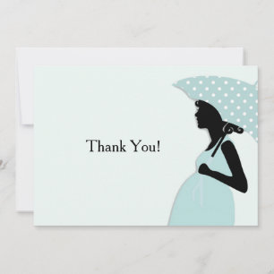 Blue Polka Dot Umbrella Vielen Dank, Notenecard Mitteilungskarte
