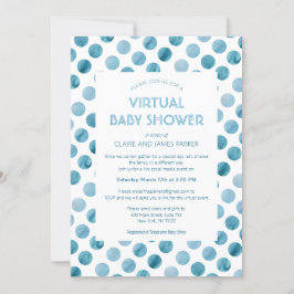 Blue Polka Dot Virtual Baby Dusche Einladung