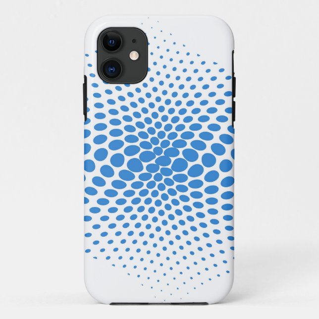 Blue Polka Dots auf Weiß Case-Mate iPhone Hülle (Rückseite)