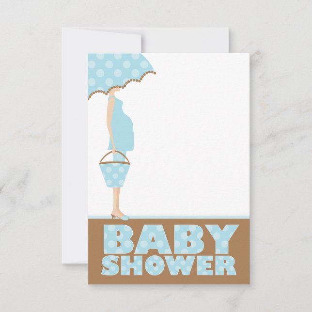 Blue Polka Dots Baby Shower Einladungen (Vorderseite)