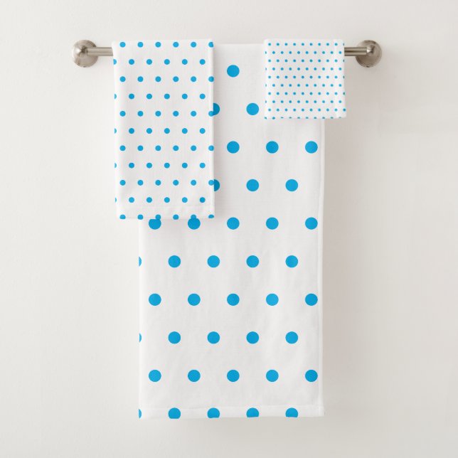 Blue Polka Dots Badhandtuch Set (Insitu)
