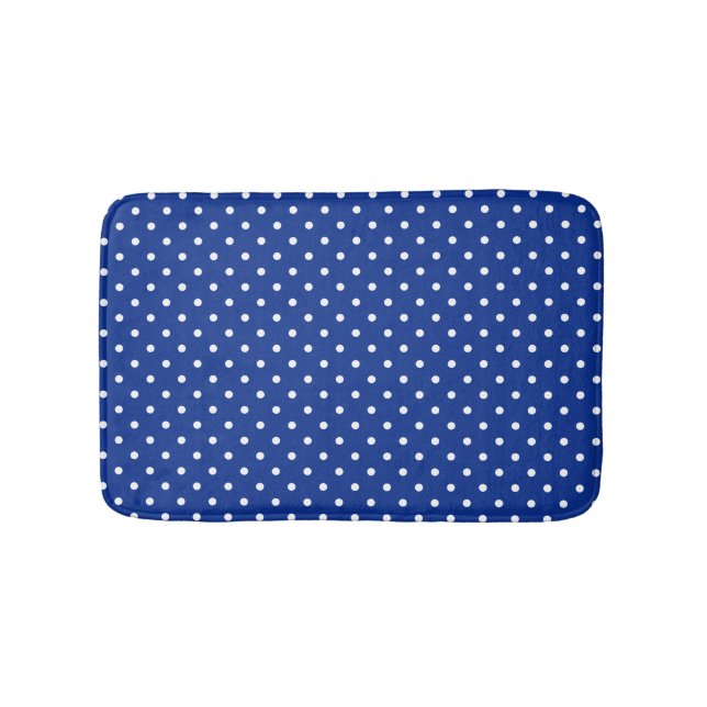 Blue Polka Dots Bath Mat Badematte (Vorderseite)