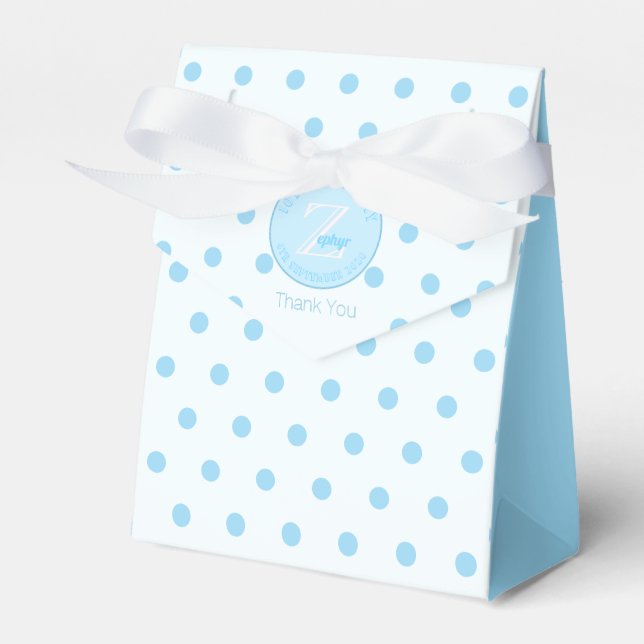 Blue Polka Dots Bluish White Favor Box Geschenkschachtel (Vorderseite)
