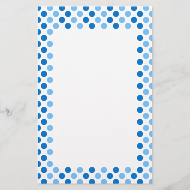 Blue Polka Dots Briefpapier (Vorderseite)