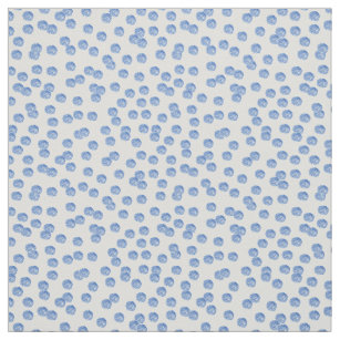 Blue Polka Dots Cotton Twill Fabric Stoff