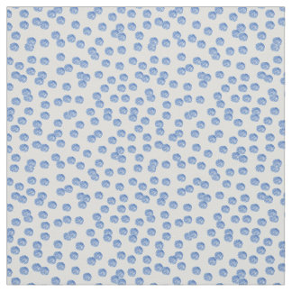 Blue Polka Dots Cotton Twill Fabric Stoff