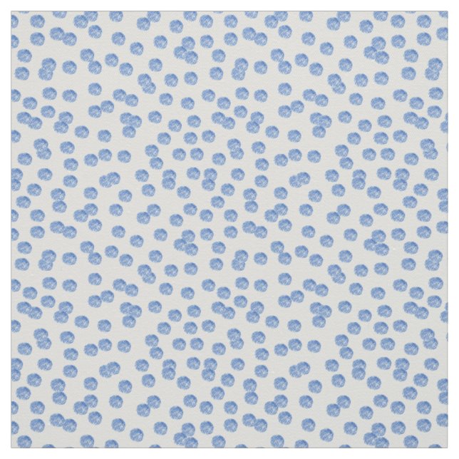 Blue Polka Dots Cotton Twill Fabric Stoff (Muster)