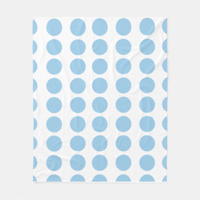 Blue Polka Dots Design Fleecedecke (Vorderseite)