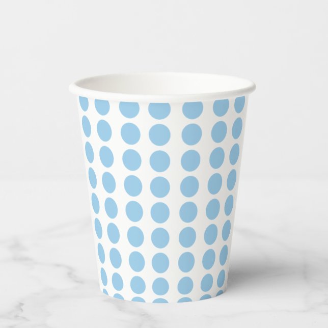 Blue Polka Dots Design Pappbecher (Vorderseite)