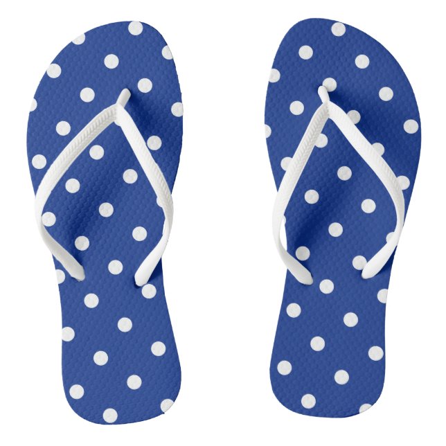 Blue Polka Dots Flip Flops (Fußbett)