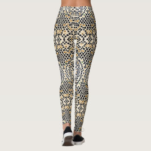 Blue Polka Dots: Gold und Smaragde Akzente Leggings