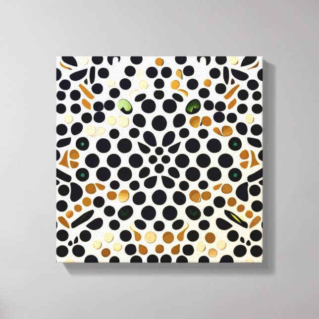 Blue Polka Dots: Gold und Smaragde Akzente Leinwanddruck (Vorderseite)