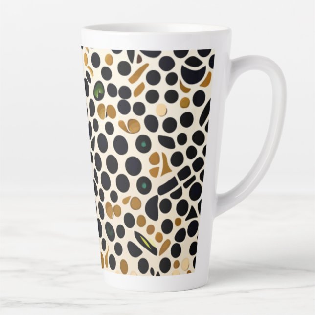 Blue Polka Dots: Gold und Smaragde Akzente Milchtasse (Rechts)